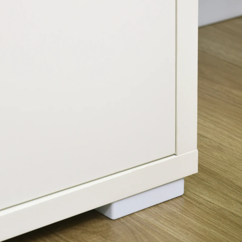 HOMCOM Sideboard Cabinet, Buffet Table with 2 Double Doors and Adjustable Shelves for Living Room, Entryway, White