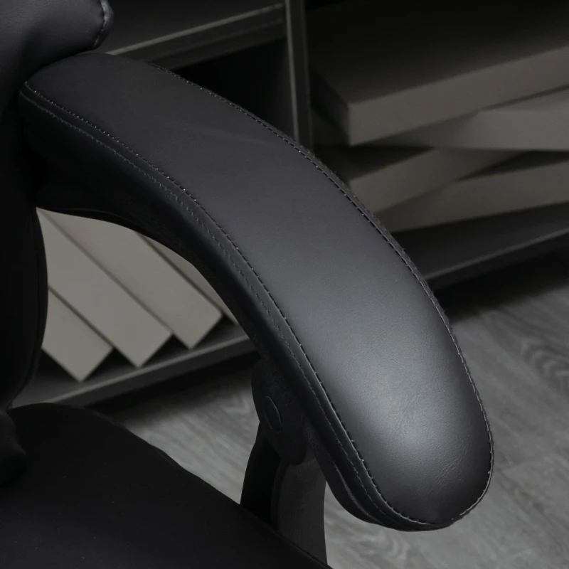 Vinsetto Kneading Massage Office Chair, Reclining Executive Office Chair, PU Leather High Back Computer Chair with Lumbar Cushion, Footrest, Adjustable Height, Black