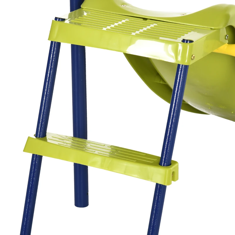 Outsunny Metal Swing Set for Backyard with Saucer Swing, Glider, Slide, Gym Rings, Basketball Hoop, Heavy Duty A-Frame Stand, Aged 3-12 Years Old