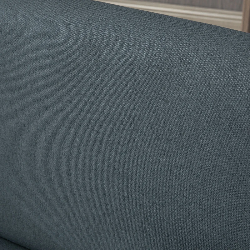 HOMCOM Modern Accent Chairs with Cushioned Seat, Upholstered Linen-Feel Armchair for Bedroom, Living Room, Dark Gray