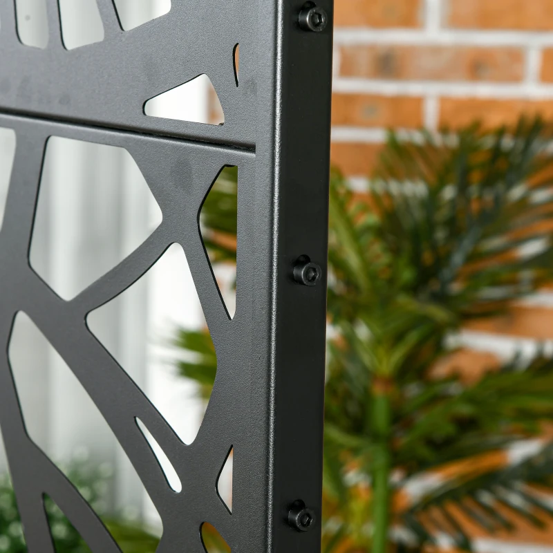 Outsunny Decorative Outdoor Privacy Screen, See-Through Outdoor Divider/Separator with Twisted Branch Motif for Fun Shadows or Climbing Plant Trellis, Fence Panel for Garden Walkway, Backyard, 6.5FT