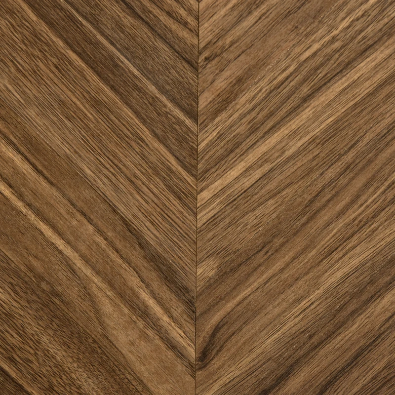 HOMCOM Kitchen Storage Cabinet Buffet Cabinet Sideboard with Chevron Double Doors Adjustable Shelf Set of 2 Walnut