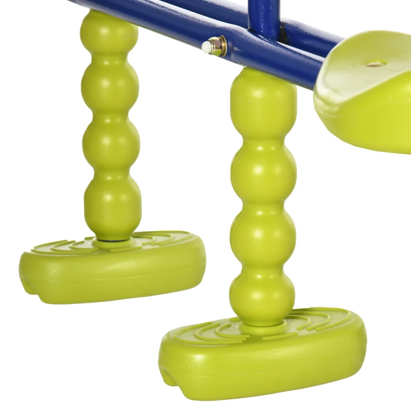 Outsunny Metal Swing Set for Backyard with Saucer Swing, Glider, Slide, Gym Rings, Basketball Hoop, Heavy Duty A-Frame Stand, Aged 3-12 Years Old