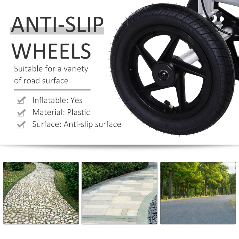 HOMCOM Knee Scooter for Foot Injuries in Adults with Basket Storage, Portable Folding Knee Walker Mobility Scooter for Medical Rehabilitation & Injuries, Silver