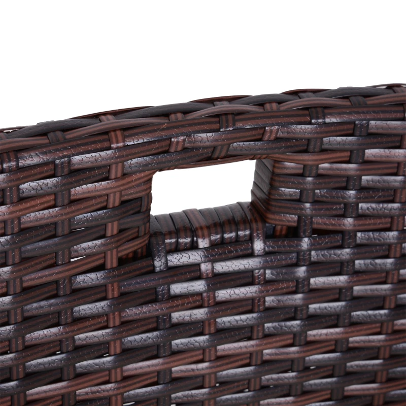 Outsunny 3 Pieces Wicker Patio Dining Set Outdoor Furniture Set with Removable Cushions, Glass Top Dining Table, PE Rattan Conversation Set for Garden Poolside, Cream White