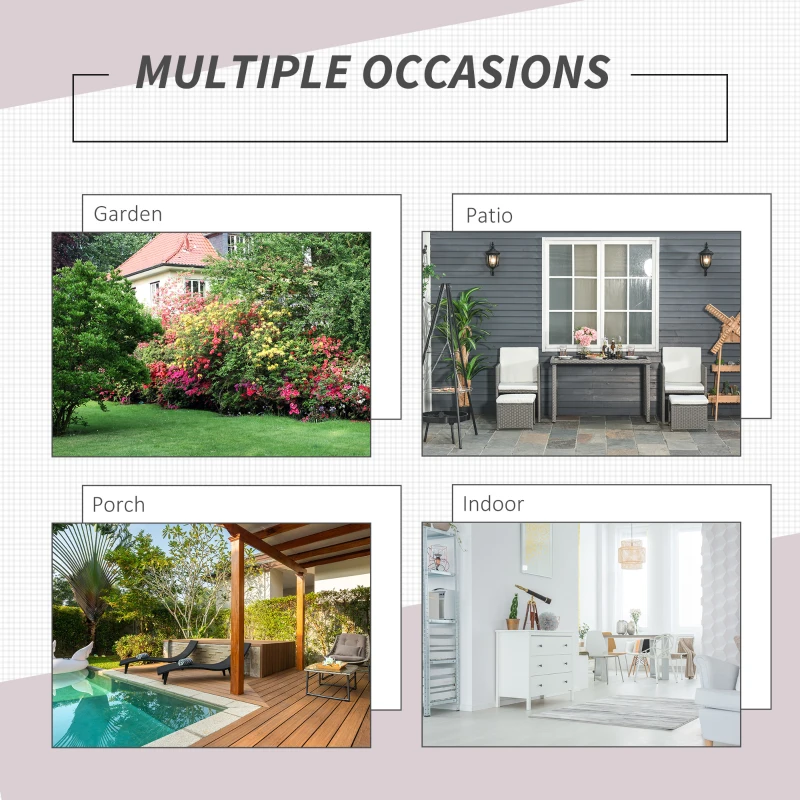 Outsunny 3 Pieces Wicker Patio Dining Set Outdoor Furniture Set with Removable Cushions, Glass Top Dining Table, PE Rattan Conversation Set for Garden Poolside, Cream White