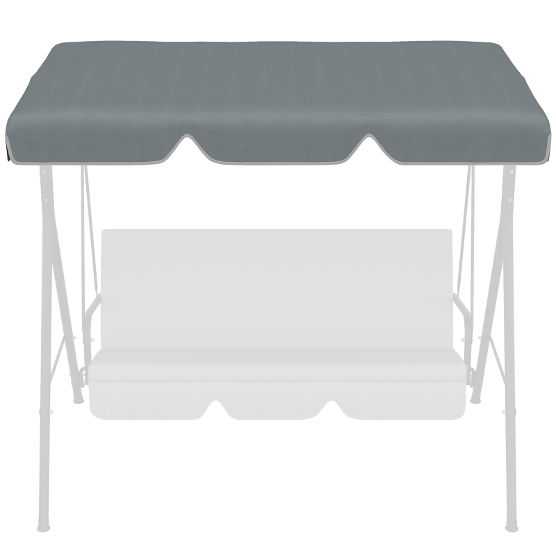 Outsunny 84A-054 Series 2/3 Seater Swing Canopy Replacement, Outdoor Swing Seat Top Cover (Canopy Only), Gray