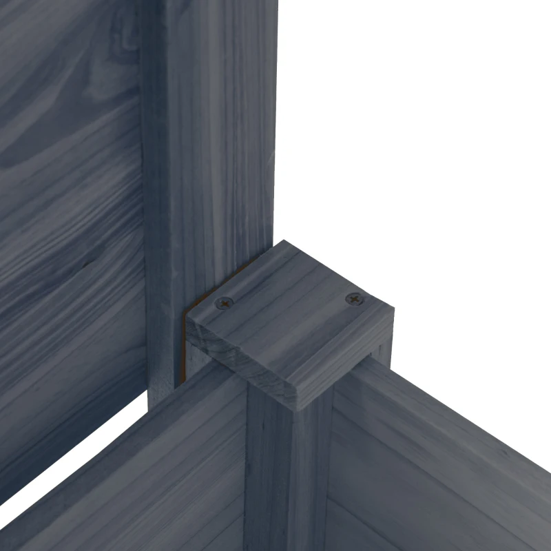 Outsunny Raised Garden Bed Set of 3, Elevated Wood Planter Box with Legs and Bed Liner for Backyard and Patio to Grow Vegetables, Herbs, Gray