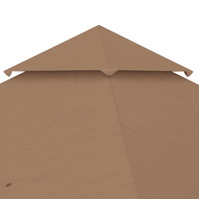 Outsunny 10' x 10' Gazebo Replacement Canopy Cover, 2 Tier Gazebo Roof Replacement TOP ONLY, Brown