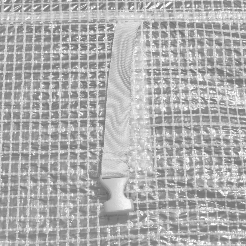 Outsunny 20' x 10' x 9' Walk-In Greenhouse, Outdoor Gardening Canopy with 6 Roll-up Windows, 2 Zippered Doors & Weather Cover, White