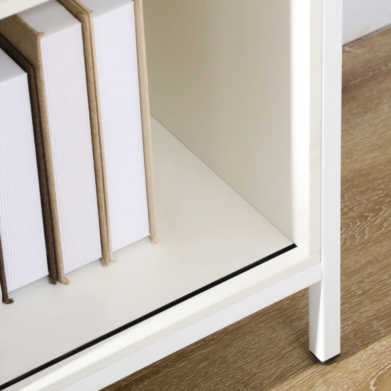 HOMCOM Buffet Cabinet, Farmhouse Sideboard, Bar Cabinet with Adjustable Shelf, Sliding Barn Door for Kitchen, White