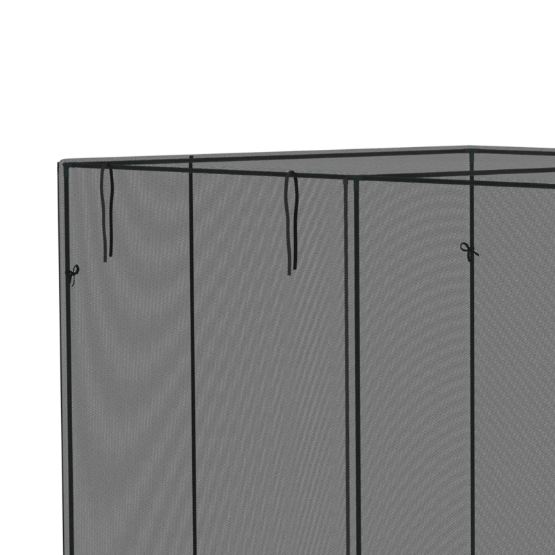 Outsunny 10 x 6.5ft Crop Cage, Garden Plant Protector with Two Zippered Doors, Storage Bag and Ground Stakes, Black