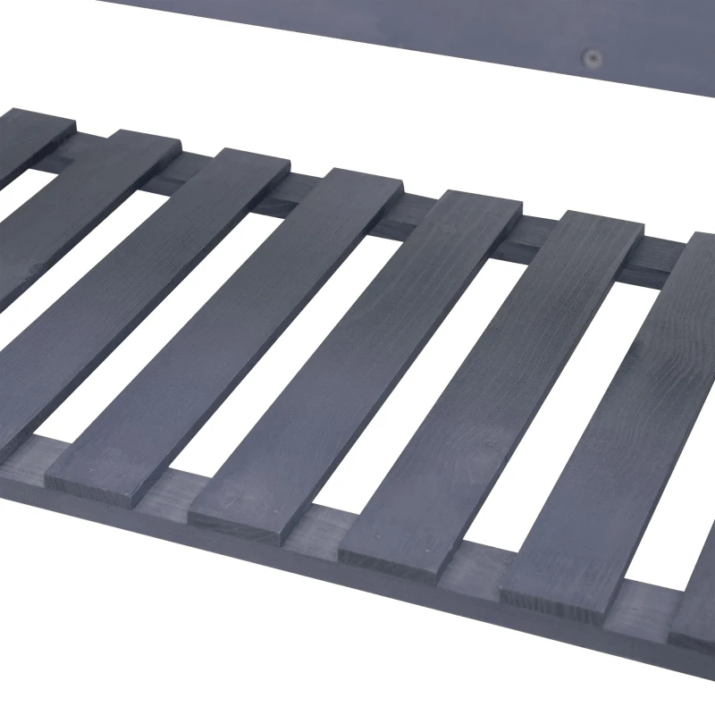 Outsunny 41" Raised Garden Bed Mobile Elevated Wooden Planter Box Stand with Wheels, Trellis and Storage Shelf, Gray