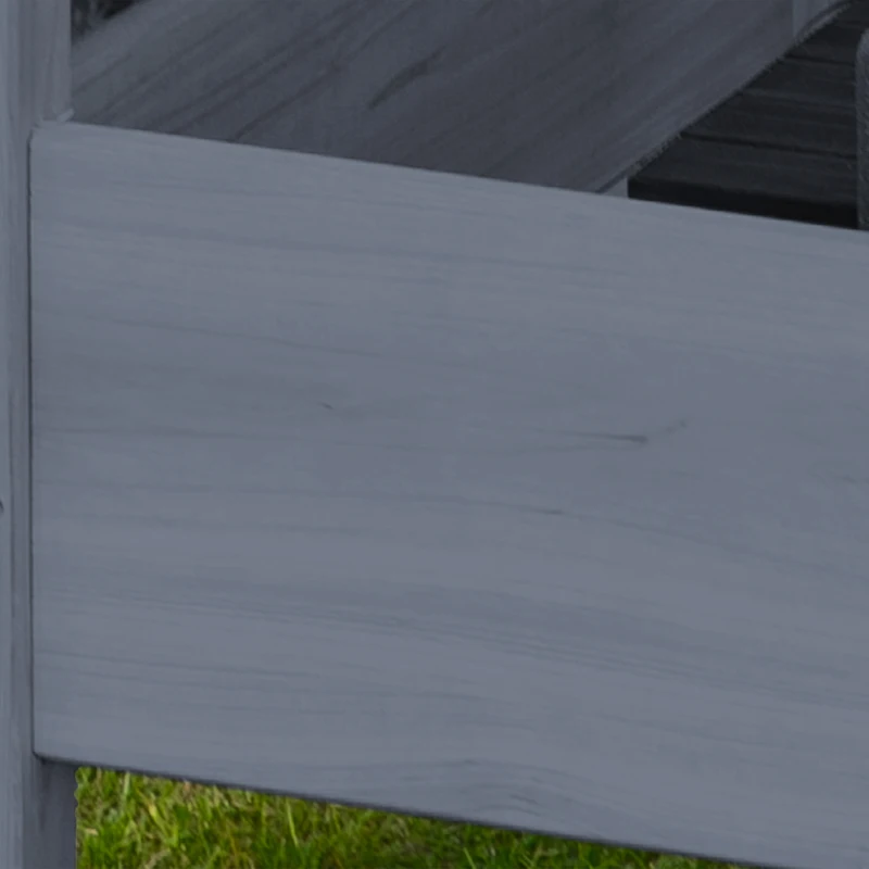 Outsunny 34"x34"x28" Raised Garden Bed 2-Tier Wooden Planter Box for Backyard, Patio to Grow Vegetables, Herbs and Flowers, Gray