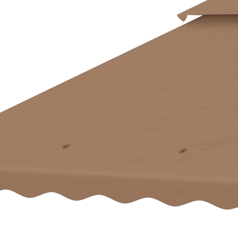 Outsunny 10' x 10' Gazebo Replacement Canopy Cover, 2 Tier Gazebo Roof Replacement TOP ONLY, Brown