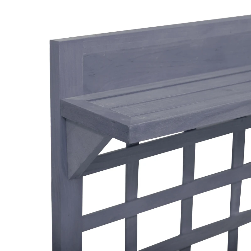 Outsunny 41" Raised Garden Bed Mobile Elevated Wooden Planter Box Stand with Wheels, Trellis and Storage Shelf, Gray