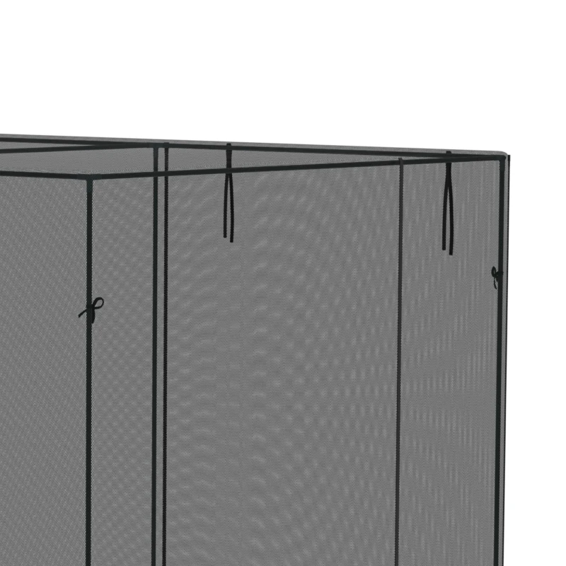 Outsunny 10 x 6.5ft Crop Cage, Garden Plant Protector with Two Zippered Doors, Storage Bag and Ground Stakes, Black