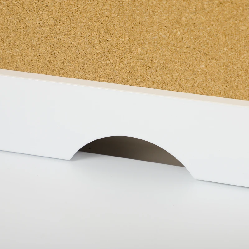 HOMCOM Computer Desk with Drawers & Shelves, Home Office Desk with Storage & Corkboard, Workstation Table with Cable Hole, White