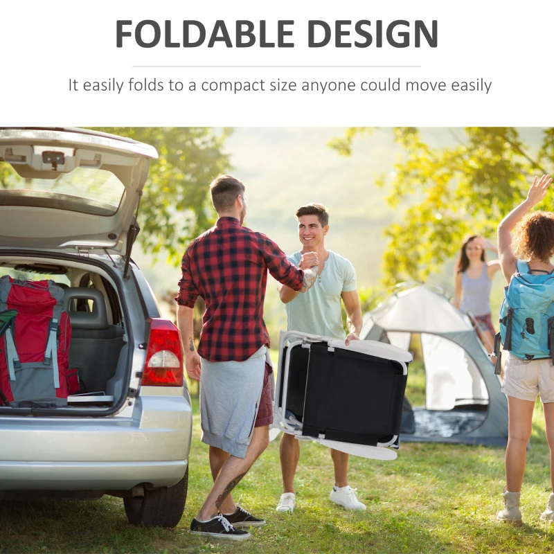 Outsunny Outdoor Lounge Chair, Patio Garden Folding Chaise Lounge, Sun Beach Reclining Tanning Chair with 4-level Adjustable Backrest, Black