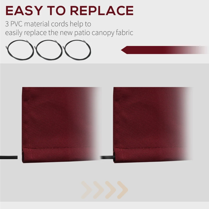 Outsunny 11' x 10' Retractable Awning Fabric Replacement Outdoor Sunshade Canopy Awning Cover, UV Protection, Wine Red