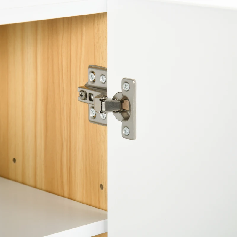 kleankin Wall Mounted Medicine Cabinet with Mirror Wall Mirror Cabinet with 3 Doors and Adjustable Storage Shelves White