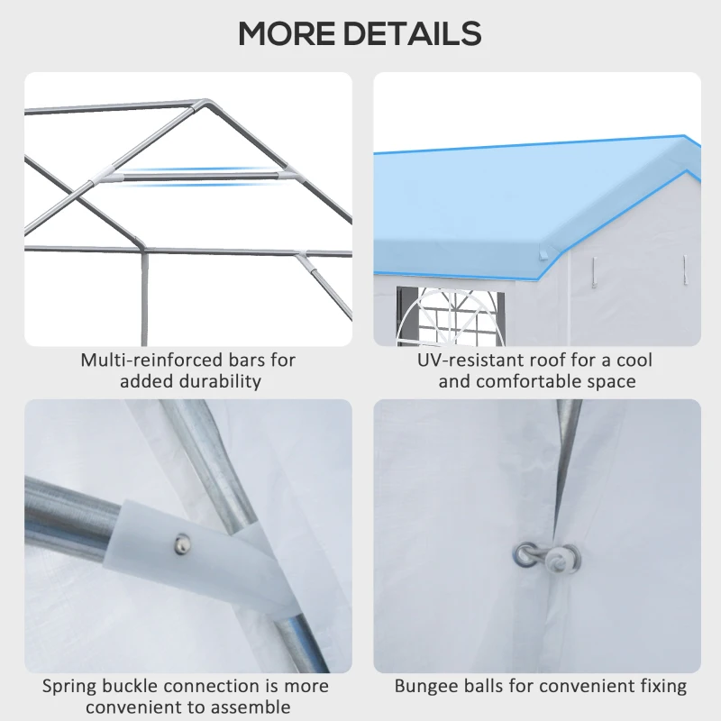 Outsunny 10' x 20' Party Tent & Carport, Large Outdoor Canopy Tent Portable Garage with Removable Sidewalls and Windows, White Tents for Parties, Wedding and Events