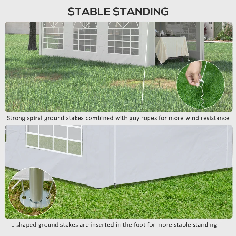 Outsunny 10' x 20' Party Tent & Carport, Large Outdoor Canopy Tent Portable Garage with Removable Sidewalls and Windows, White Tents for Parties, Wedding and Events