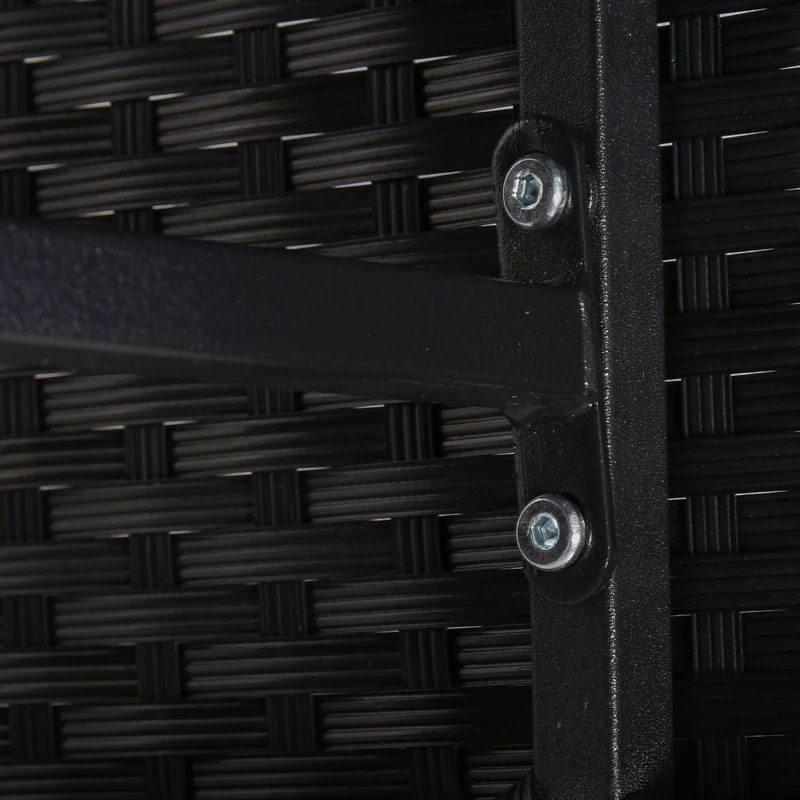 Outsunny 11 Pieces Wicker Patio Dining Set, Space-saving Outdoor Furniture Set with Removable Cushions, Glass Top Dining Table, 6 Armchairs, 4 Ottomans, PE Rattan Conversation Set