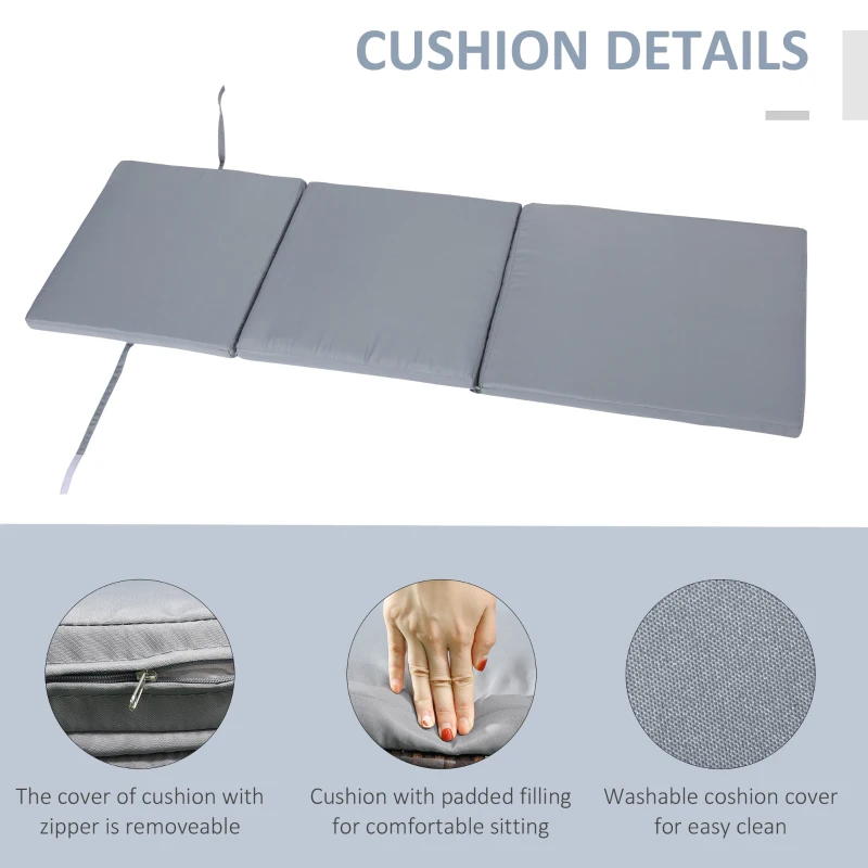 Outsunny Wicker Patio Lounger, Outdoor S Shape Recliners Lounge Chair w/ 5-Level Adjustable Backrest, Soft Padded Cushion for Outdoor Use, Grey