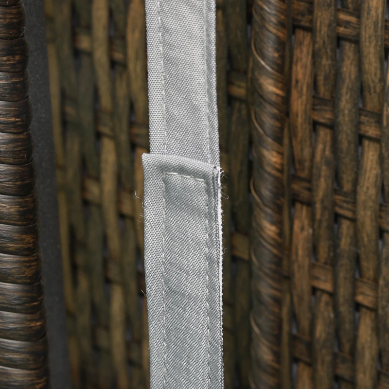 Outsunny Wicker Patio Lounger, Outdoor S Shape Recliners Lounge Chair w/ 5-Level Adjustable Backrest, Soft Padded Cushion for Outdoor Use, Grey