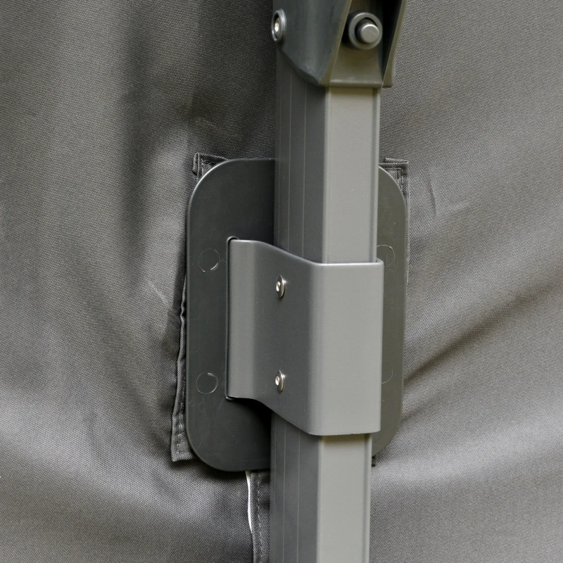 Outsunny 11ft Cantilever Patio Umbrella with Base, Double Top Hanging Aluminum Offset Umbrella with 360° Rotation, Easy Tilt, 8 Ribs, Crank, Cross Base for Backyard, Dark Gray