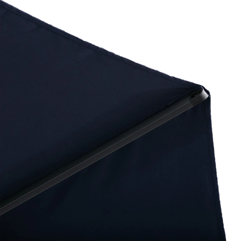 Outsunny 11ft Cantilever Patio Umbrella with Base, Double Top Hanging Aluminum Offset Umbrella with 360° Rotation, Easy Tilt, 8 Ribs, Crank, Cross Base for Backyard, Dark Blue