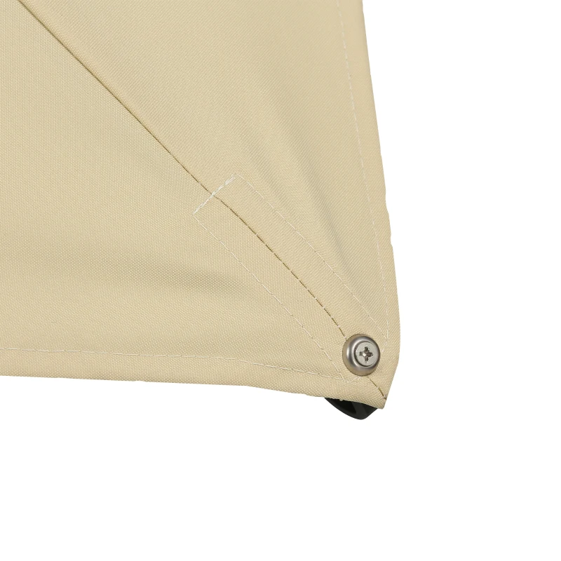 Outsunny 10x10ft Shade Umbrella with Solar LED Cold Lighted & Power Bank with Adjustable Angle for Backyard, Beige