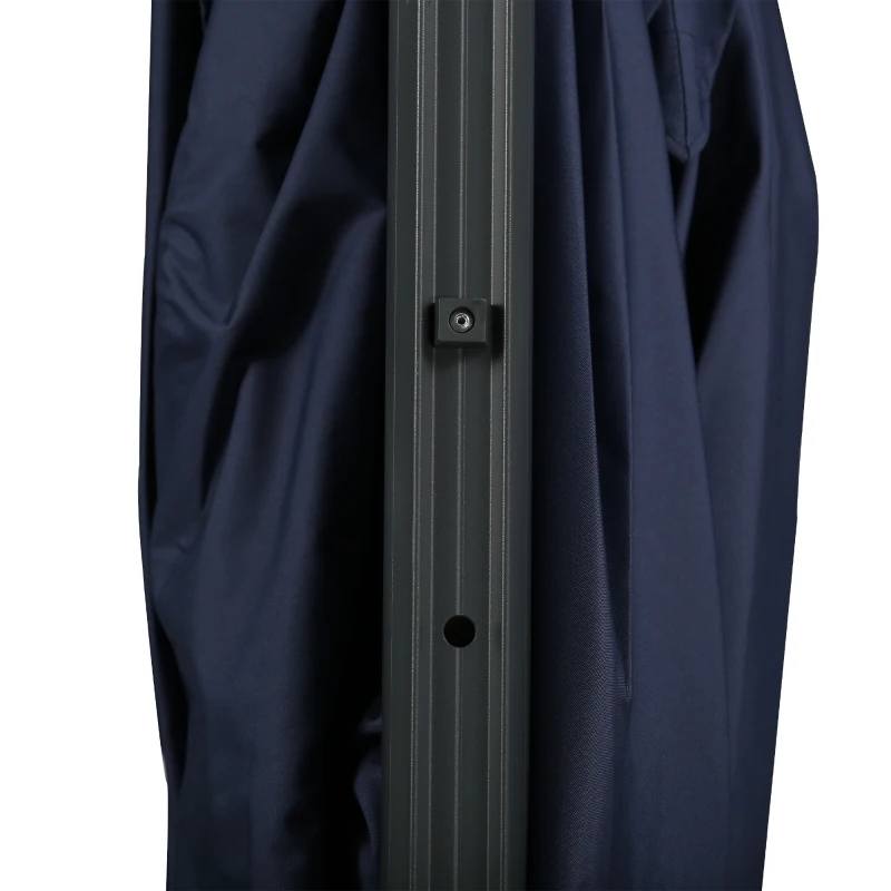 Outsunny 10ft Offset Patio Umbrella, Hanging Cantilever Umbrella, Square Shape, Aluminum Cross Base, Tilt, 360-Degree Rotation, Blue