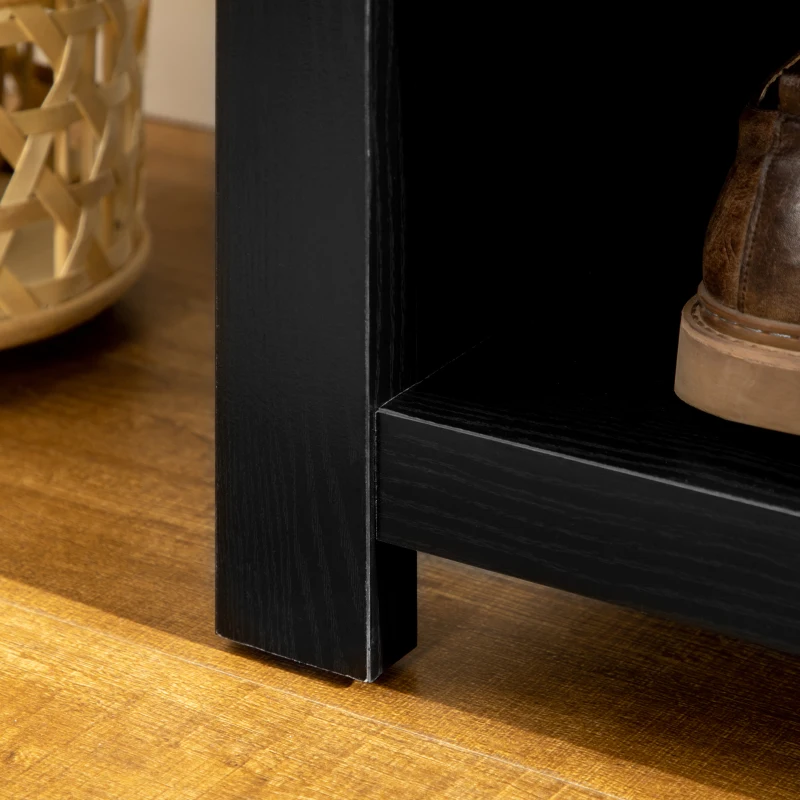 HOMCOM Hall Tree with Shoe Storage Bench Entryway Bench for Living Room, Black