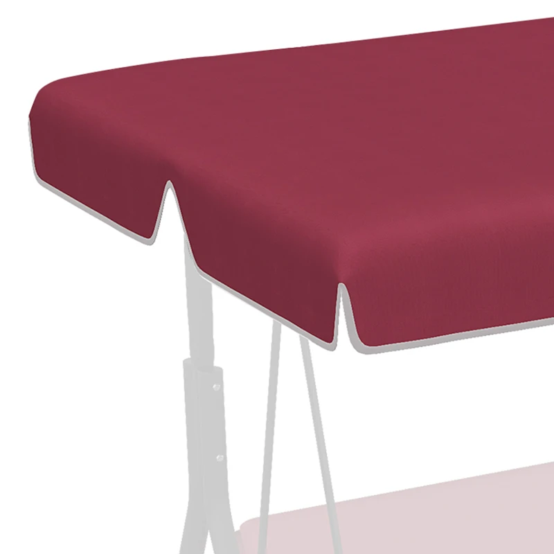 Outsunny 2/3 Seater Swing Canopy Replacement, Outdoor Swing Seat Top Cover, UV50+ Sun Shade (Canopy Only), Wine Red