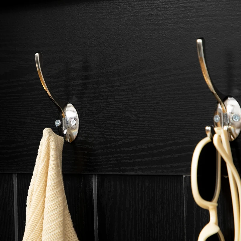 HOMCOM Hall Tree with Shoe Storage Bench Entryway Bench for Living Room, Black