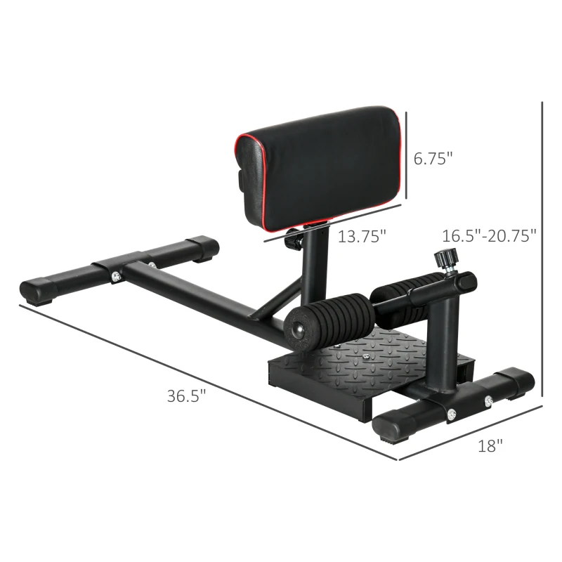 Soozier Sissy Squat Machine, Leg Workout Equipment with Adjustable Pad, Rollers and Non-slip Foot Plate for Home Gym Fitness