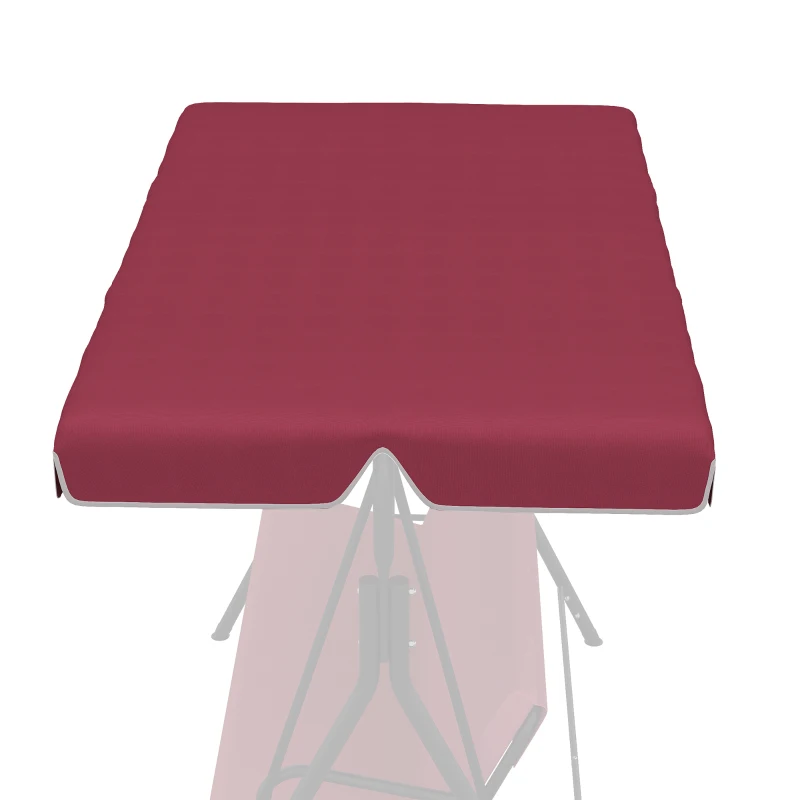 Outsunny 2/3 Seater Swing Canopy Replacement, Outdoor Swing Seat Top Cover, UV50+ Sun Shade (Canopy Only), Wine Red
