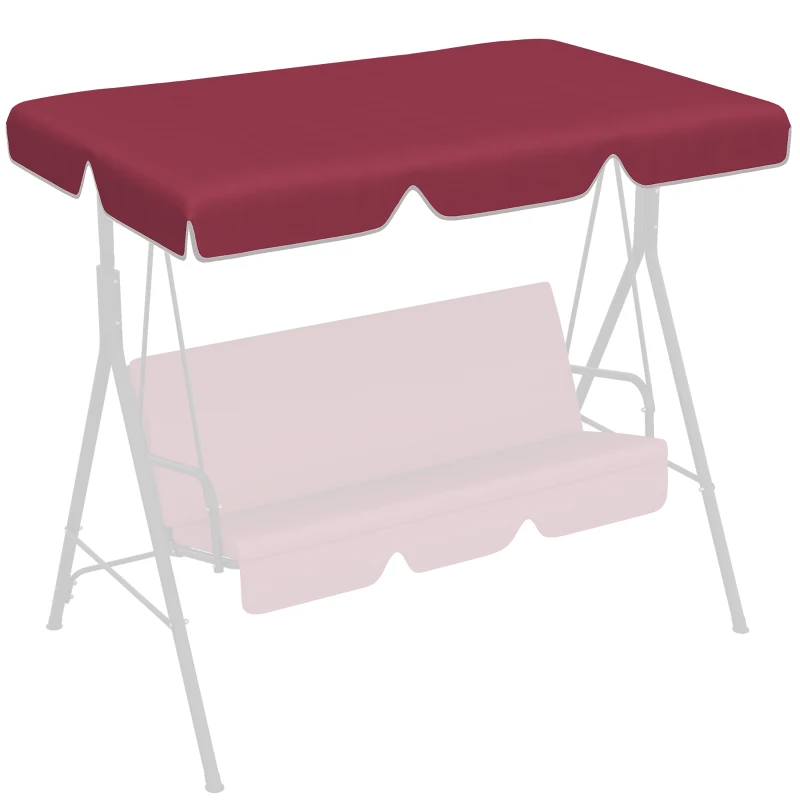 Outsunny 2/3 Seater Swing Canopy Replacement, Outdoor Swing Seat Top Cover, UV50+ Sun Shade (Canopy Only), Wine Red