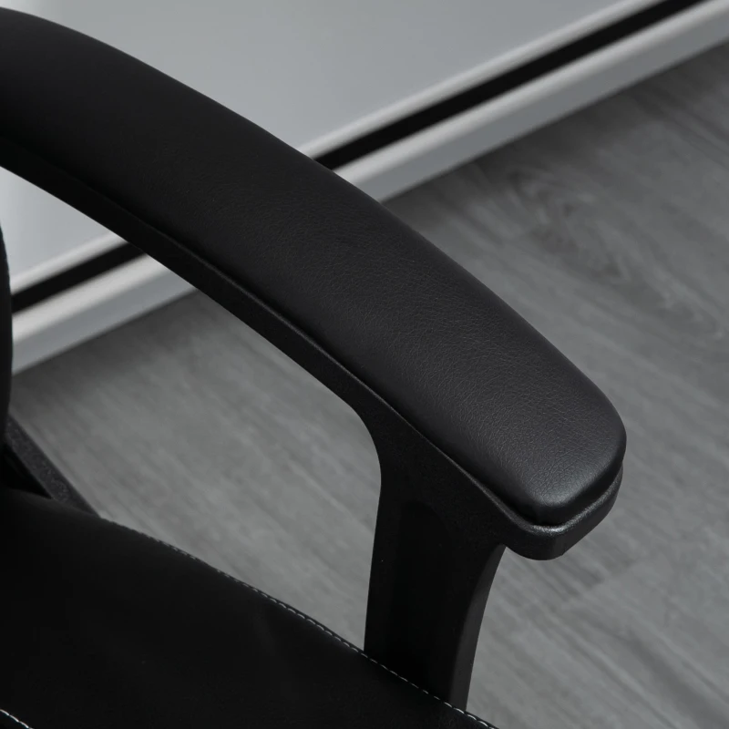 Vinsetto PU Leather Office Chair Desk Chair with 360 Degree Swivel Wheels Adjustable Height Tilt Function Black