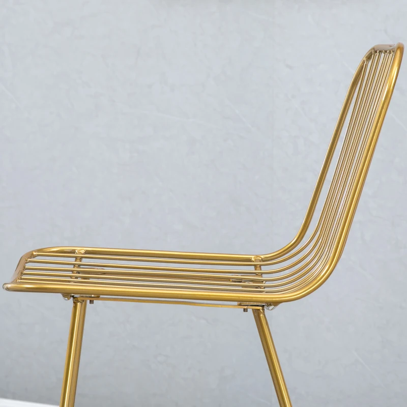 HOMCOM Modern Bar Stools, Metal Wire Bar Height Barstools, 30" Seat Height Bar Chairs for Kitchen with Back and Footrest, Set of 4, Gold