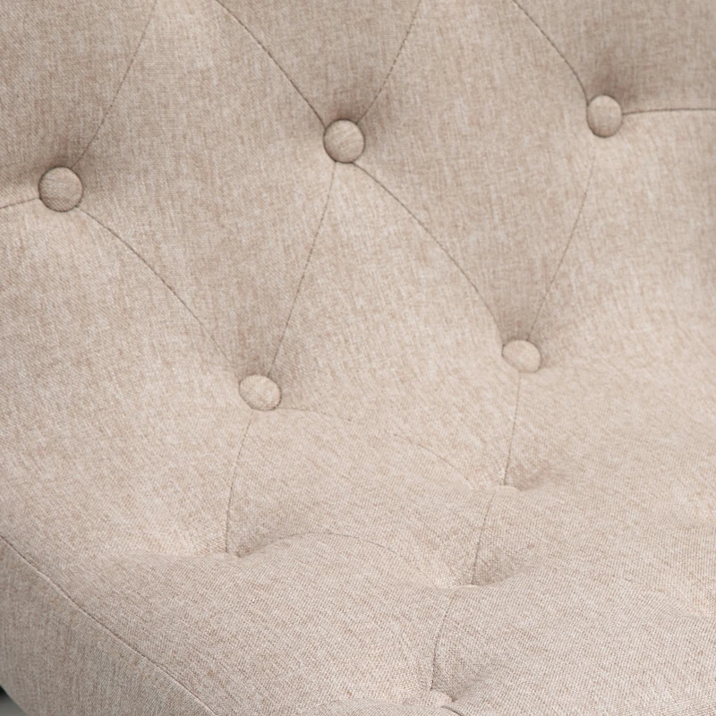 HOMCOM Counter Height Bar Stools, Swivel Bar Chairs, 25.5" High Fabric Tufted Breakfast Barstools for Kitchen, Set of 4, Beige