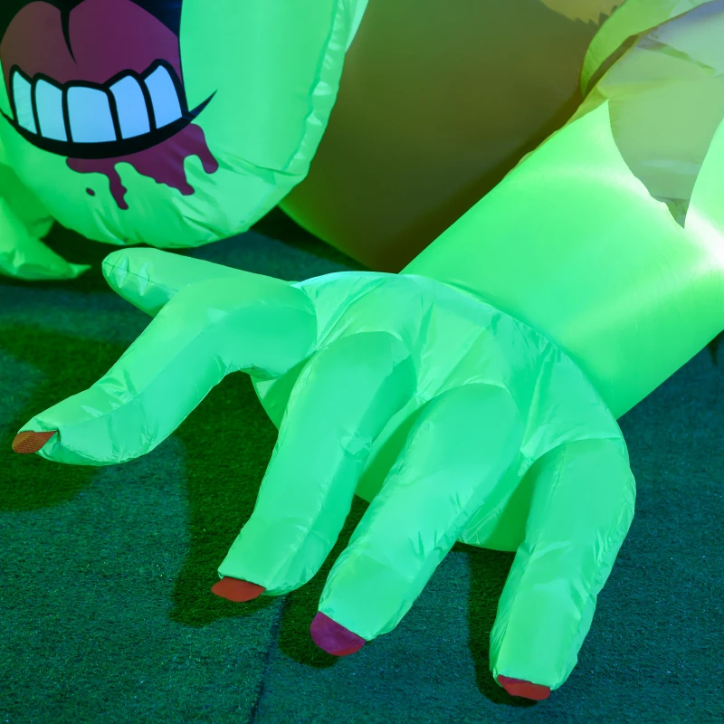 HOMCOM 5ft Halloween Inflatables, Zombie with Tombstone, Outdoor Blow Up Yard Decoration with Build-in LED