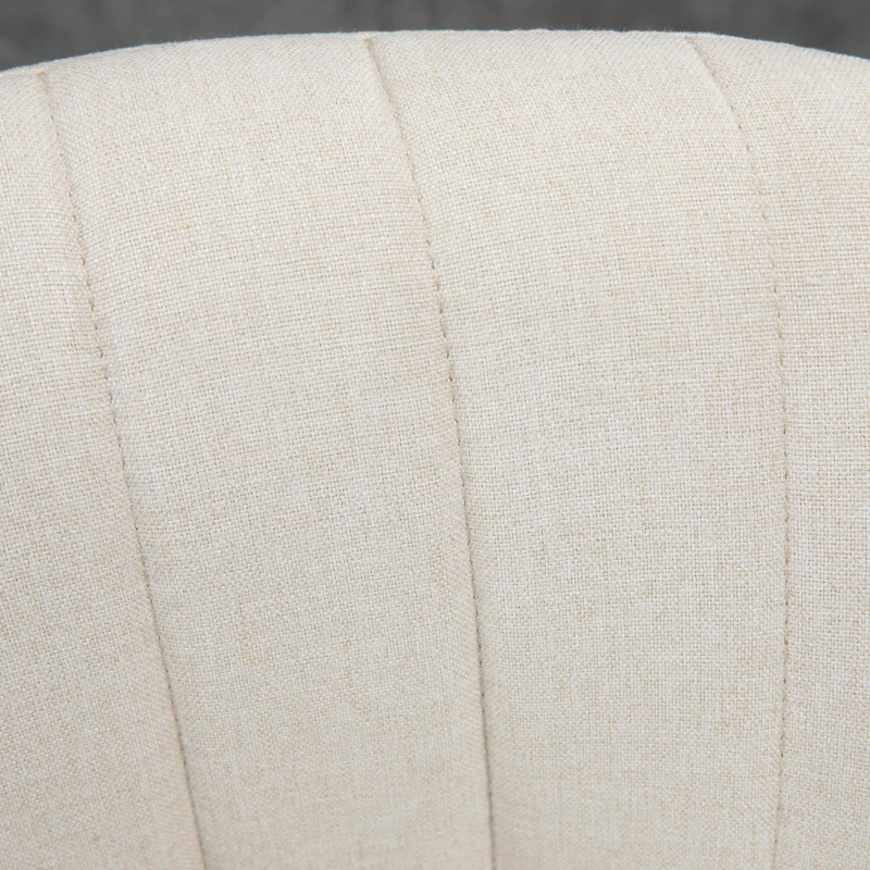 HOMCOM Modern Bar Stools, Swivel Bar Height Barstools Chairs with Adjustable Height, Round Heavy Metal Base, and Footrest, Set of 4, Cream White