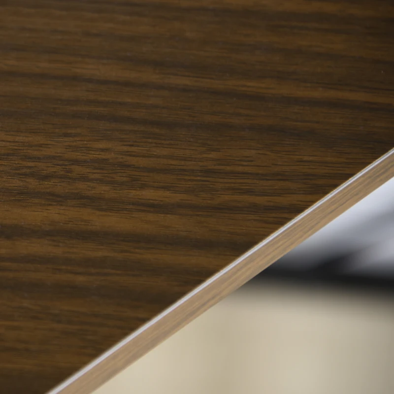 HOMCOM Space-Saving Corner Desk, Small Computer Desk with Metal Frame, Writing Desk for Home Office, Small Spaces, Dark Walnut