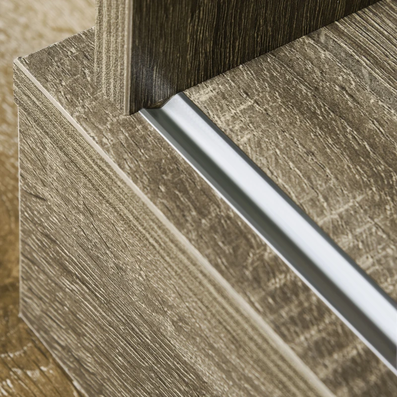 HOMCOM Buffet Table Sideboard and Buffet with Wine Racks Sliding Glass Door Storage Shelves for Living Room Gray