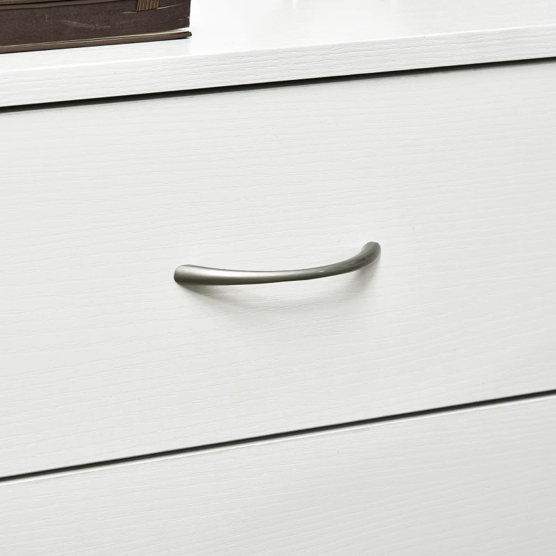HOMCOM Bedside Table with 3 Drawers, Modern Wood Nightstand, Side Table with Anti-tipping Design for Bedroom, Set of 2, White