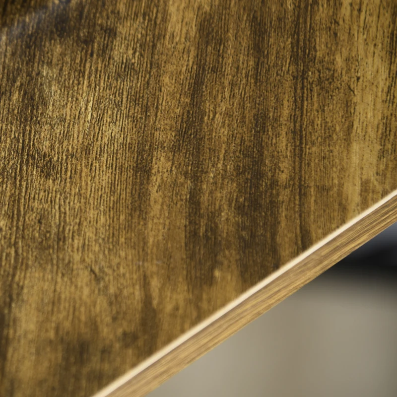 HOMCOM Space-Saving Corner Desk, Small Computer Desk with Metal Frame, Writing Desk for Home Office, Small Spaces, Rustic Brown