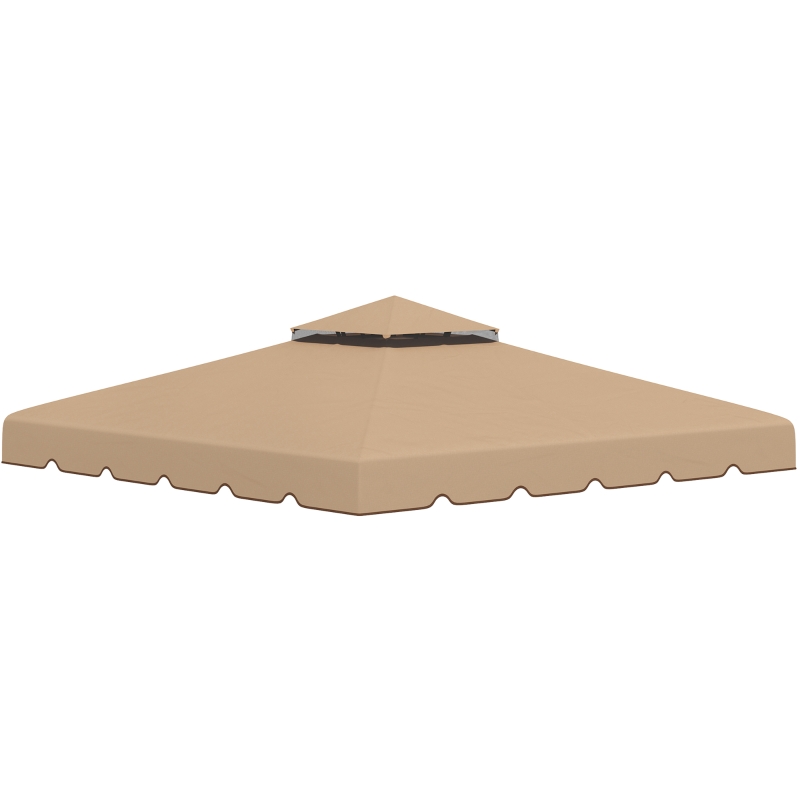 Outsunny Gazebo Replacement Canopy - 13.1'x9.8' Coffee Color With Vented Roof